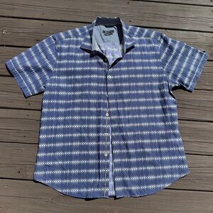 Bugatchi Navy and White Patterned Shirt